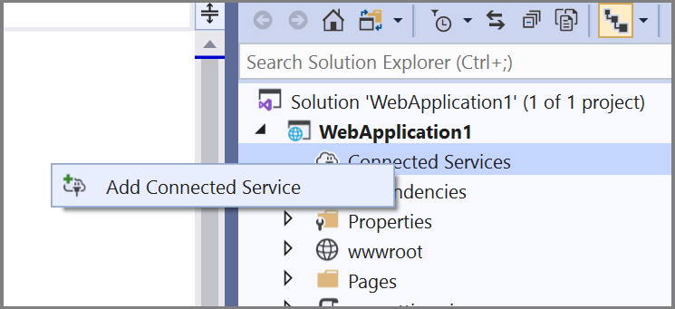 Add Azure connected service