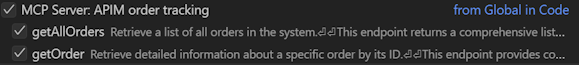 Képernyőkép az eszközök kiválasztásáról a Visual Studio Code-ban.
