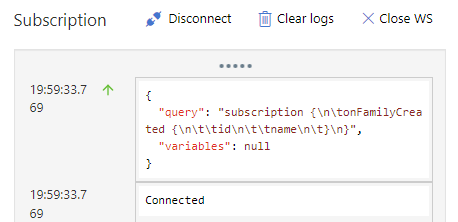 Képernyőkép a WebSocket-kapcsolatról a portálon.