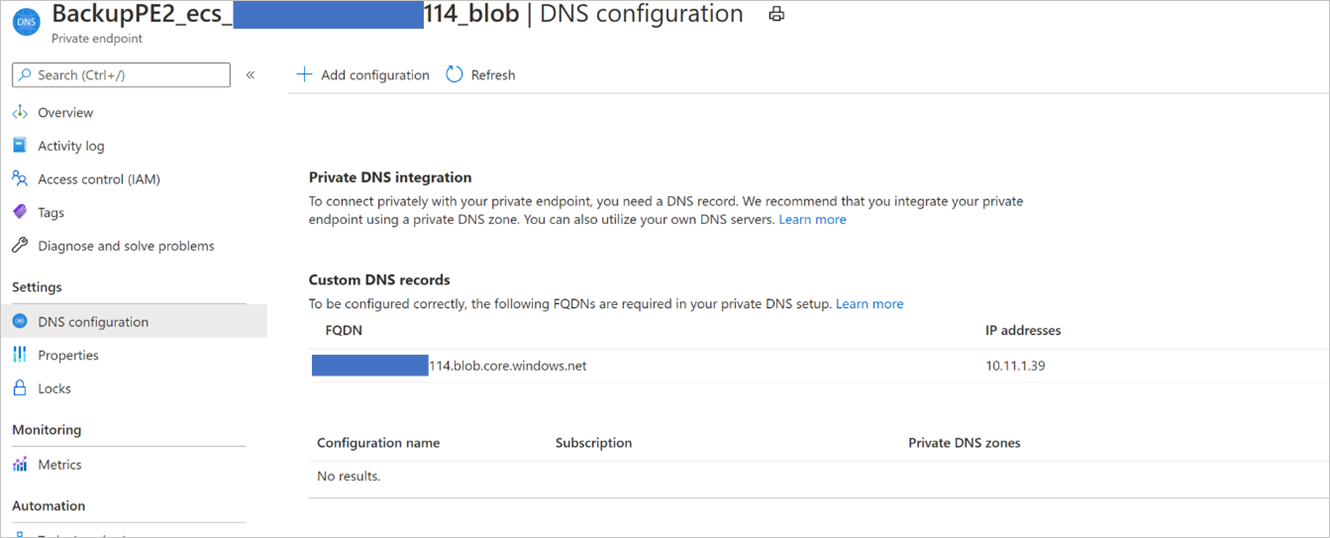 Blob DNS-konfiguráció