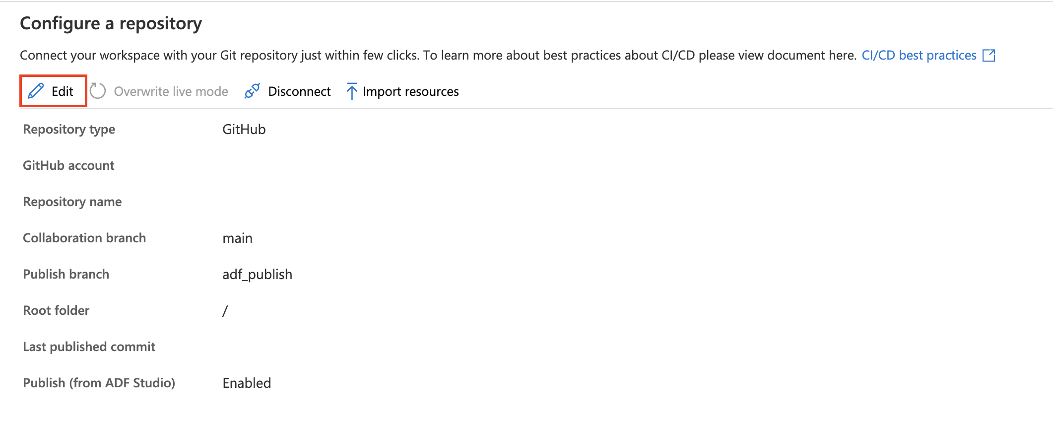 GitHub repository szerkesztéséhez használt szerkesztési gombot megjelenítő képernyőkép.