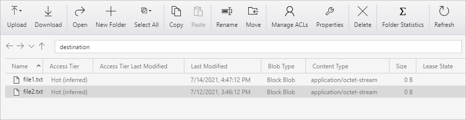 Fájlokat keresés az Azure Storage Explorer használatával