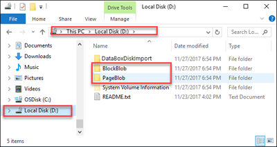 Képernyőkép a zárolt Data Box Disk tartalmáról.