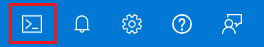 Az Azure portálon a Cloud Shell gombot mutató képernyőkép