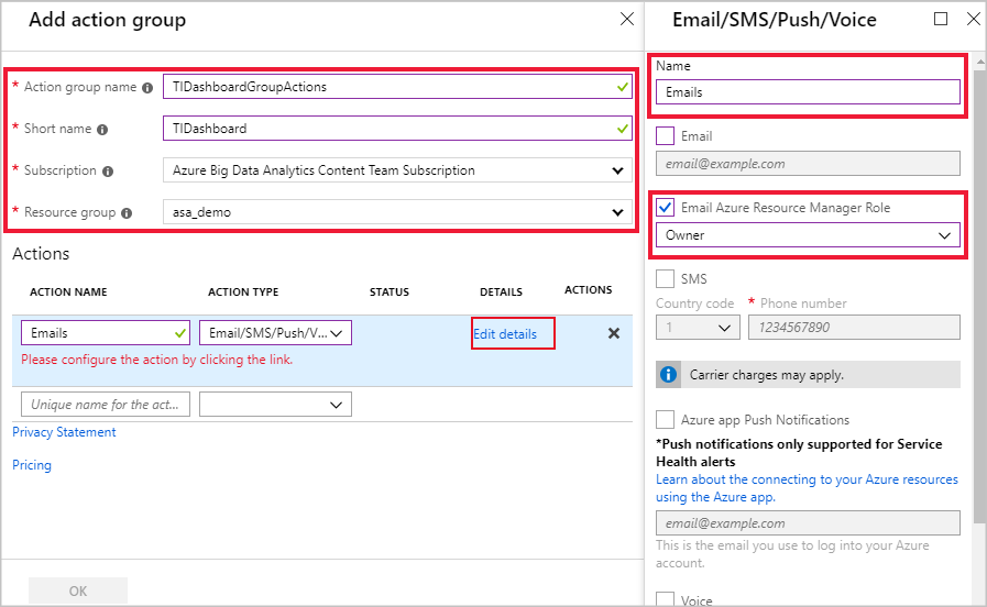 Riasztás beállítása Azure Streaming Analytics-feladathoz