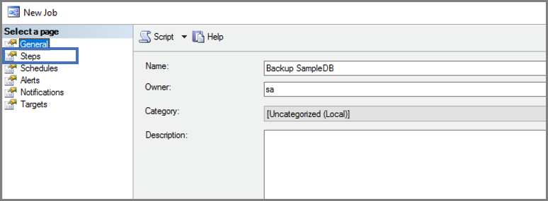 Feladatlépés létrehozását bemutató képernyőkép.