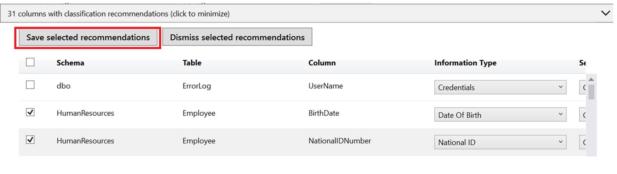 Képernyőkép a javaslatok listájáról.