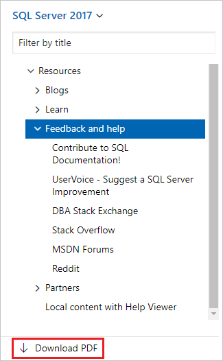 Képernyőkép a tartalom PDF-fájlként való letöltésének lehetőségével.