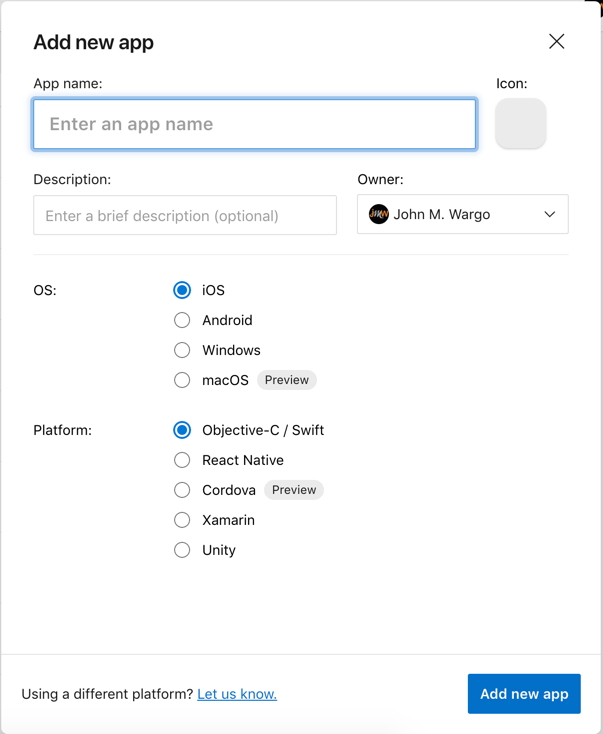 App Center – Új alkalmazáspanel