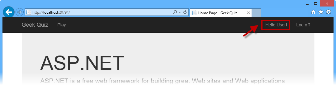 User authenticated User is authenticated