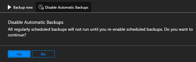 Azure Stack Hub - disable scheduled backups