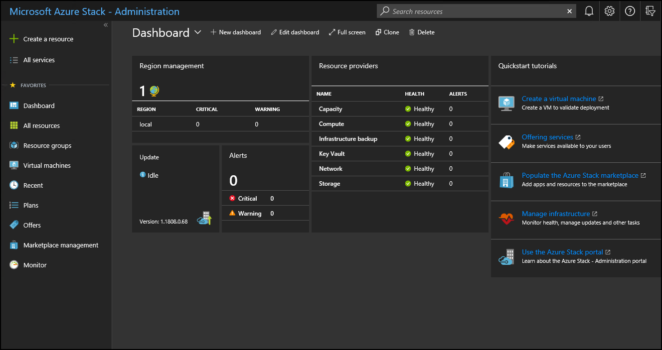 Azure Stack Hub felügyeleti portál