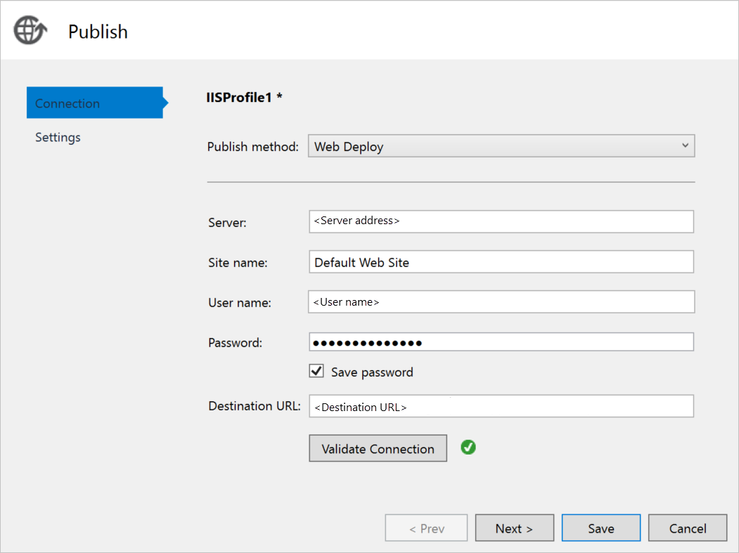 ASP.NET-webalkalmazás üzembe helyezése – a Web Deploy konfigurálása