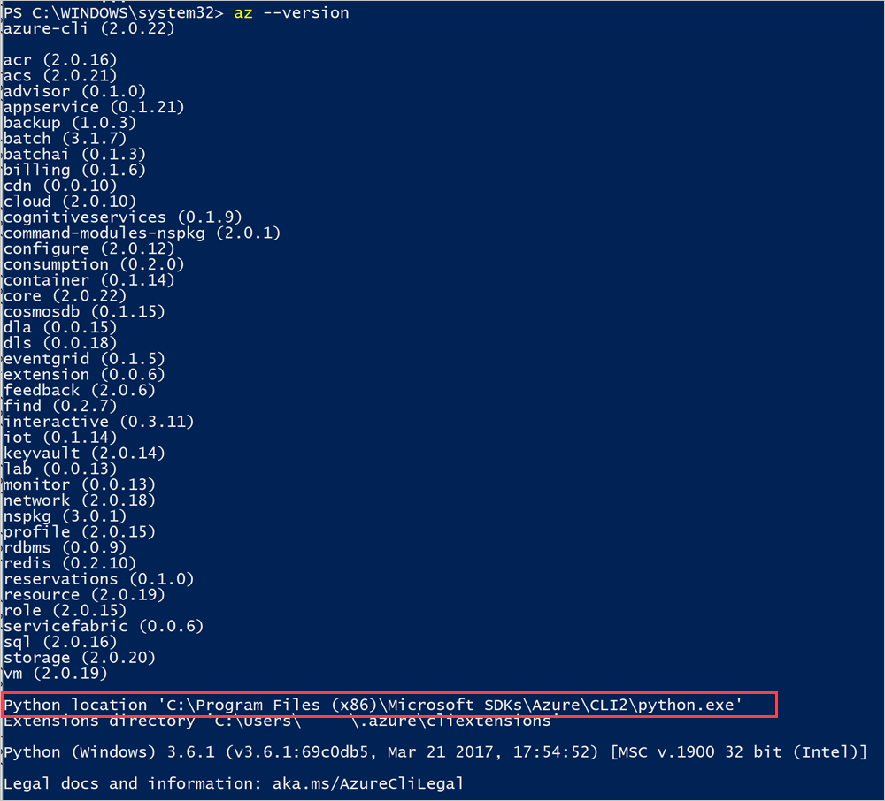 Azure CLI az Azure Stack Hubon – Python-hely