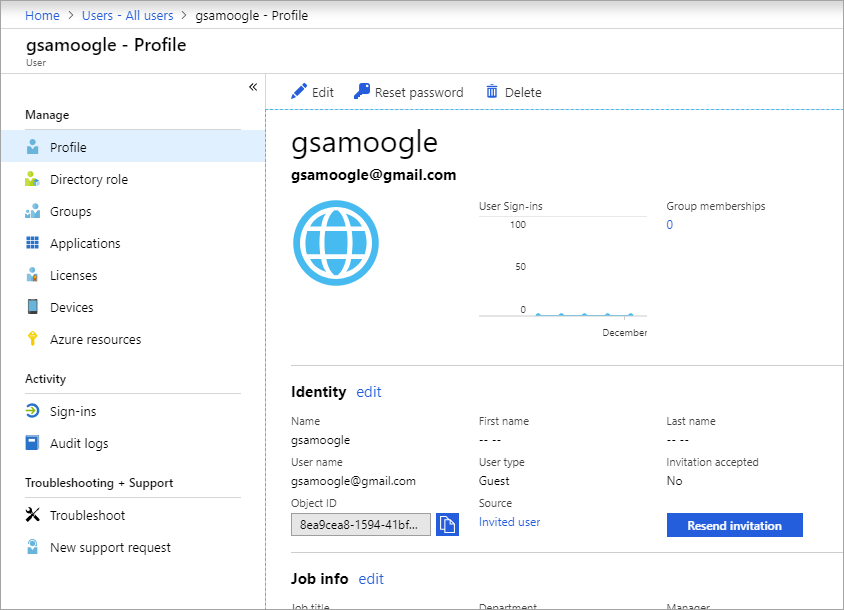 Képernyőkép a felhasználói profilról a beváltás előtt.