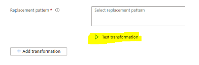 A RegexReplace() Test Transformation képernyőképe.