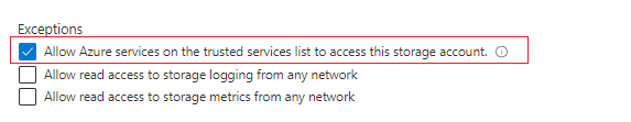 Képernyőkép a megbízható szolgáltatások engedélyezésének jelölőnégyzetéről, a portálnézetről