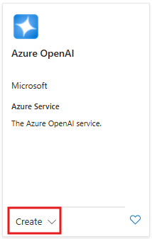 Képernyőkép arról, hogyan hozhat létre új Azure OpenAI-szolgáltatáserőforrást az Azure Portalon.