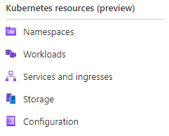 Képernyőkép a Kubernetes-erőforrásokról.