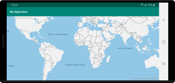 Az Azure Térképek, a címkéket francia nyelven ábrázoló térképkép