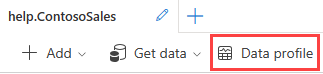 Képernyőkép az adatprofil nézet megnyitására vonatkozó gombról.