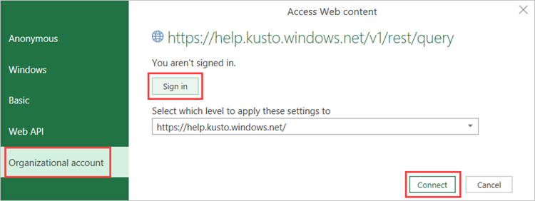 Screenshot that shows that show the sign-in pop-up window.