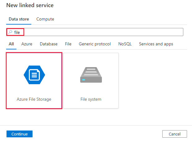 Képernyőkép az Azure File Storage-összekötőről.