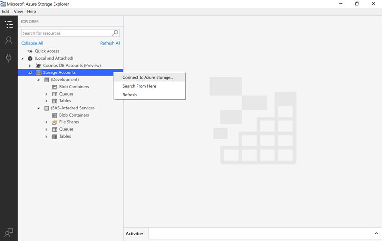 Csatlakozás az Azure Storage-hoz