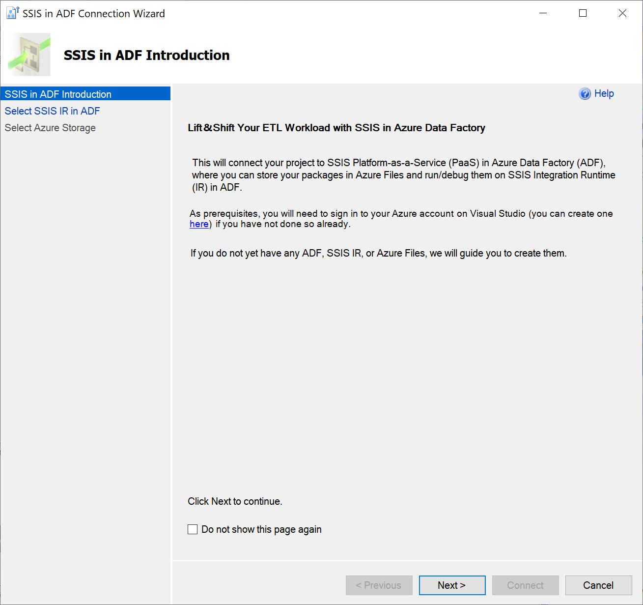 SSIS az ADF-ben – bevezetés