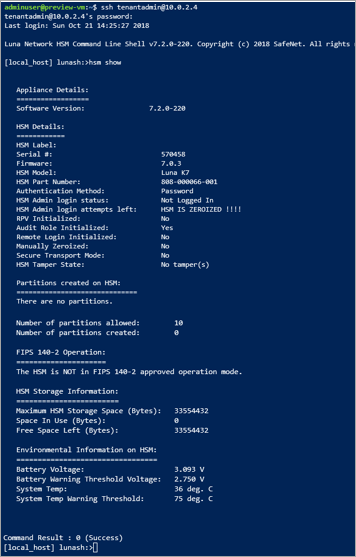 Képernyőkép a PowerShell-ablakban megjelenő kimenetről.