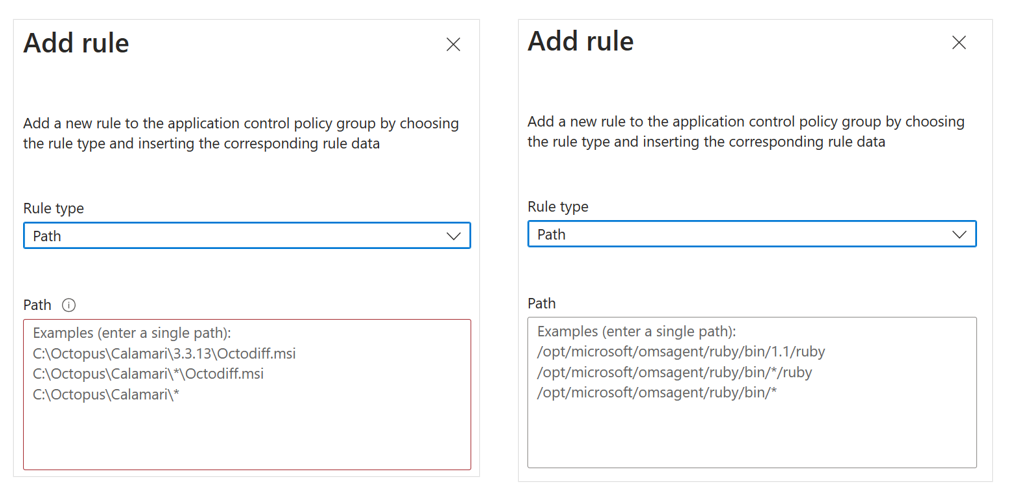 Screenshot that shows examples of using wildcards.