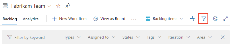 Képernyőkép a Szűrő függvény kiválasztásáról a legújabb verziókban.