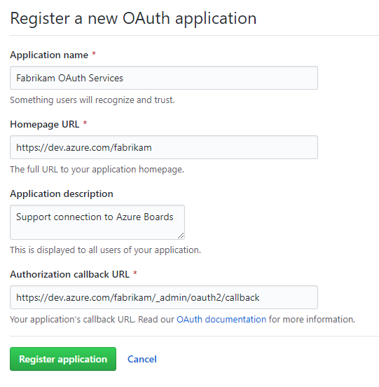 Képernyőkép a regisztrálandó alkalmazásról.