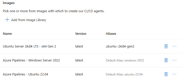Képernyőkép, amely egy aliasokat tartalmazó képgyűjteményt mutat.