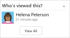 Képernyőkép a Munkahelyi elem űrlapról, csoportbővítményről, ki tekintette meg ezt.