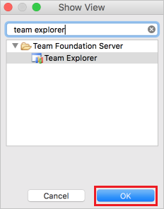 A Team Explorer nézet hozzáadása az Eclipse-hez