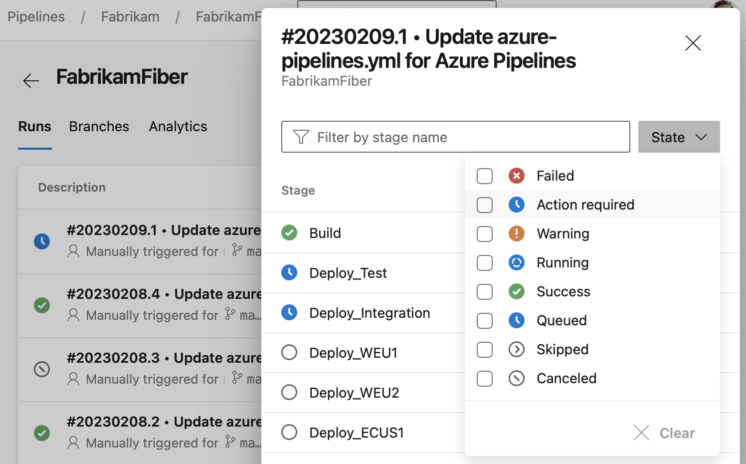 AZ-folyamatok frissítése