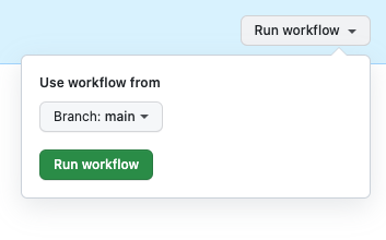 Képernyőkép a GitHub Actions-munkafolyamat futtatásáról.