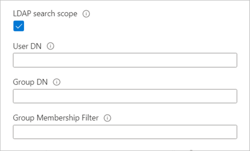 Screenshot of the LDAP search scope field, showing a checked box.