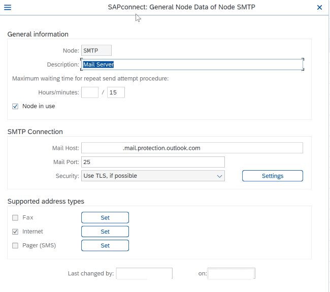 SMTP-konfiguráció a SCOT-ban