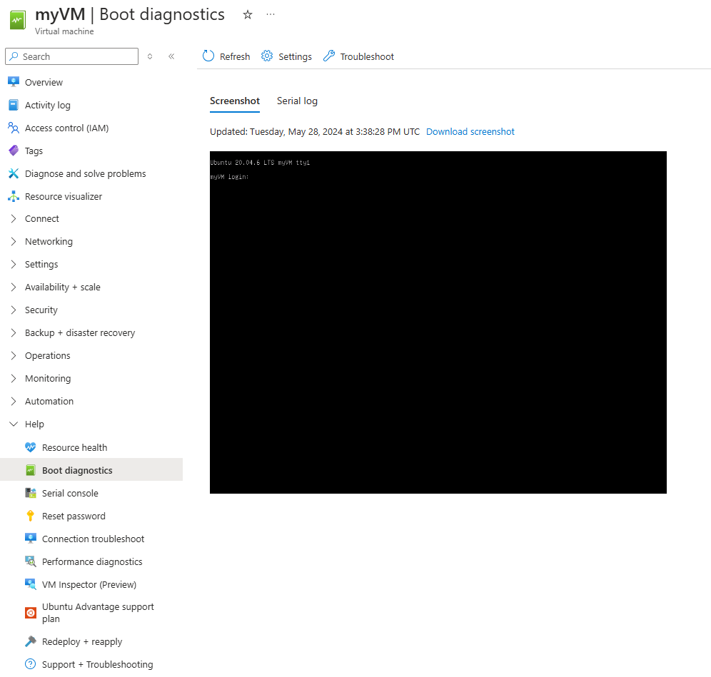 Képernyőkép a Linux rendszerindítási diagnosztikáról