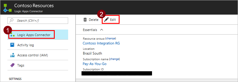 Szerkessze Logic Apps összekötőt.