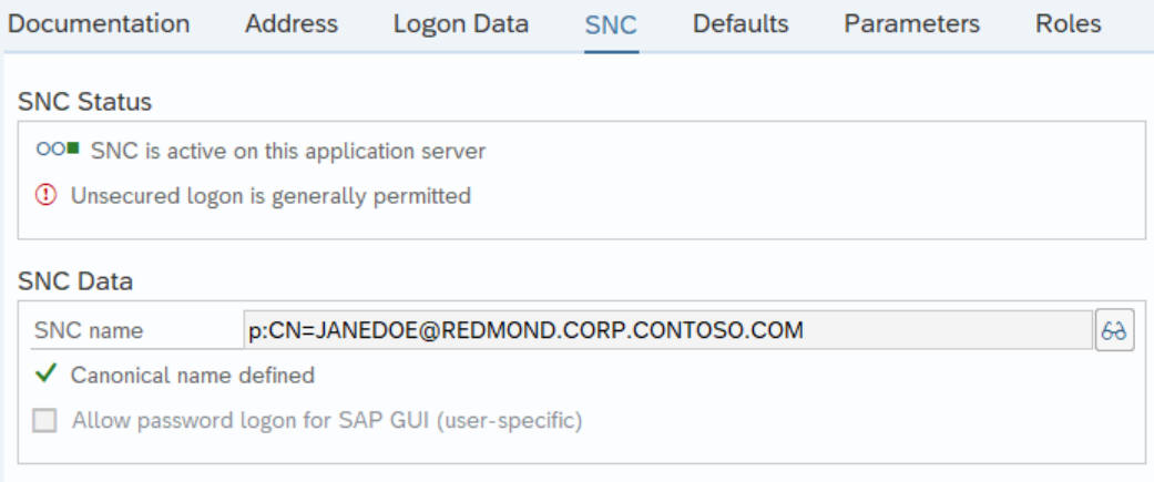 SAP SNC name