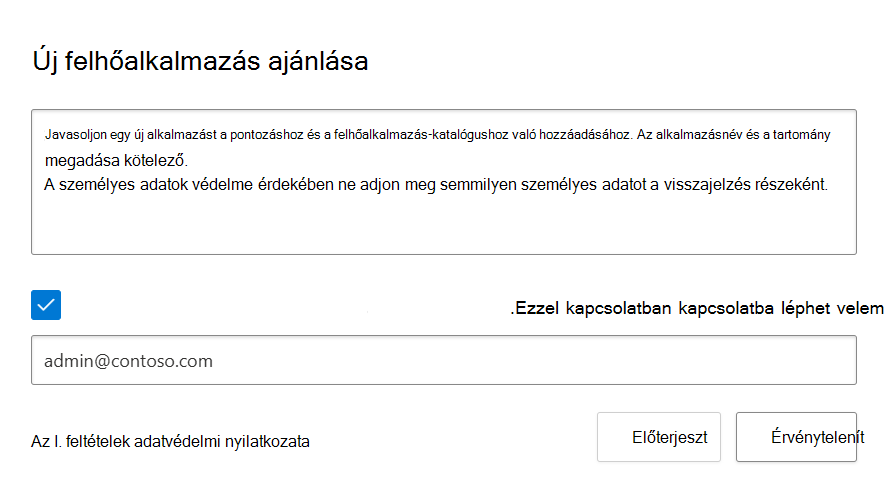Képernyőkép az új alkalmazás javasolása előugró ablakról 