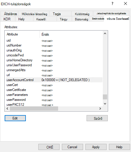Képernyőkép az eszközprofilról.