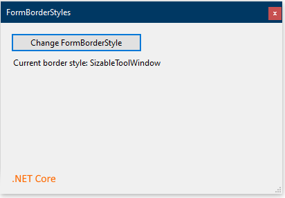 alapértelmezett vezérlőelem betűtípusa a .NET Core