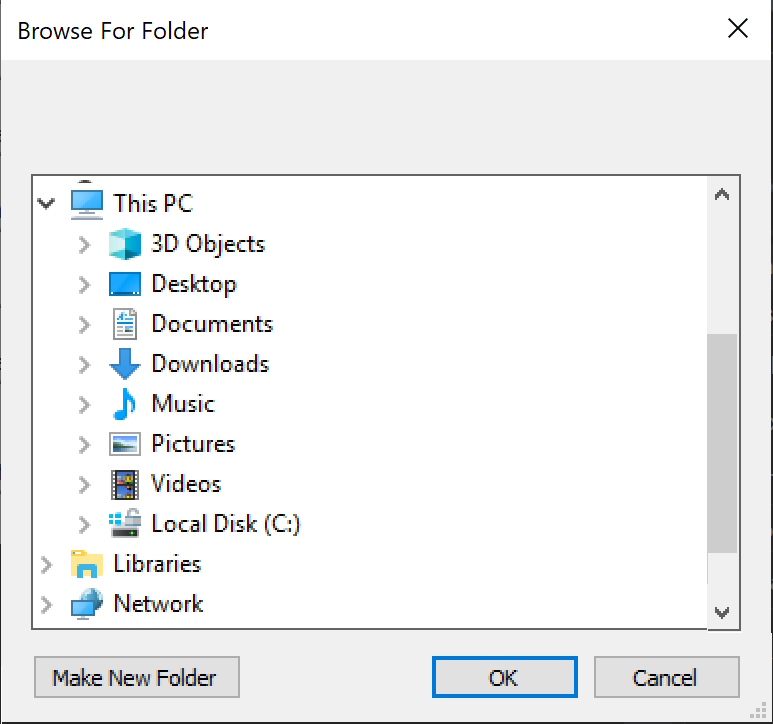 A FolderBrowserDialogControl a .NET-keretrendszer