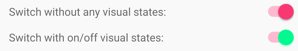 Screenshot of Switch on VisualState.