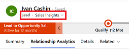 Képernyőkép a Sales Insights képernyő kiválasztásához szükséges legördülő menüből