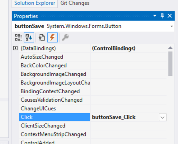 Kattintási esemény hozzáadása mentéshez